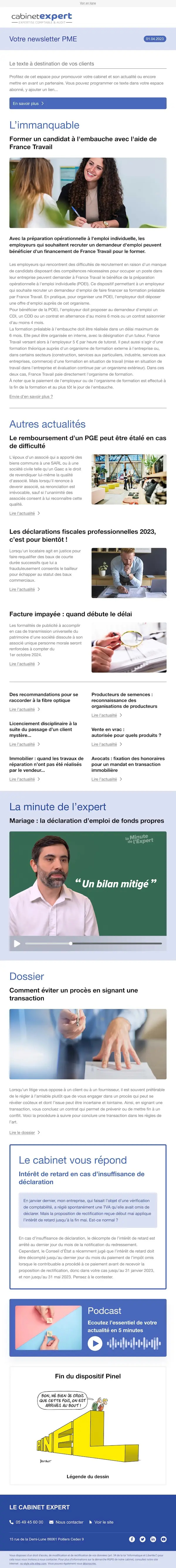 Newsletter pour expert-comptable