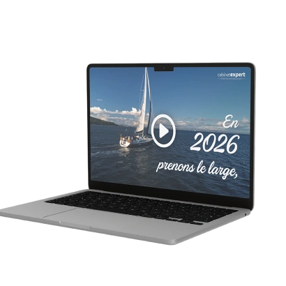 Carte de voeux électronique pour cabinet comptable : Modèle Bateau 2026